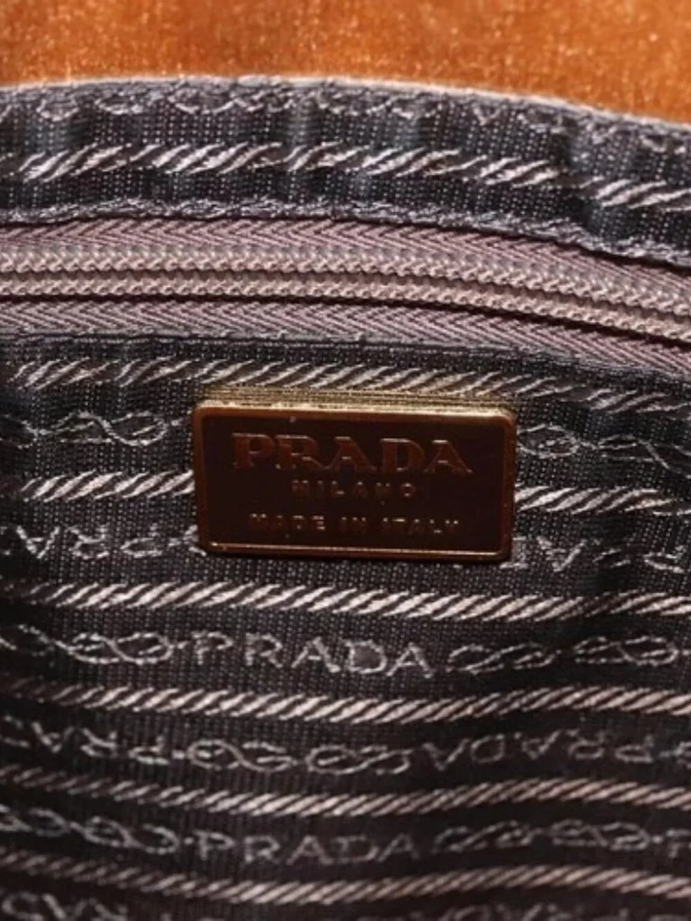 PRADA Chain Hand Bag Satin Gold Auth 170010 - Picture 8 of 16